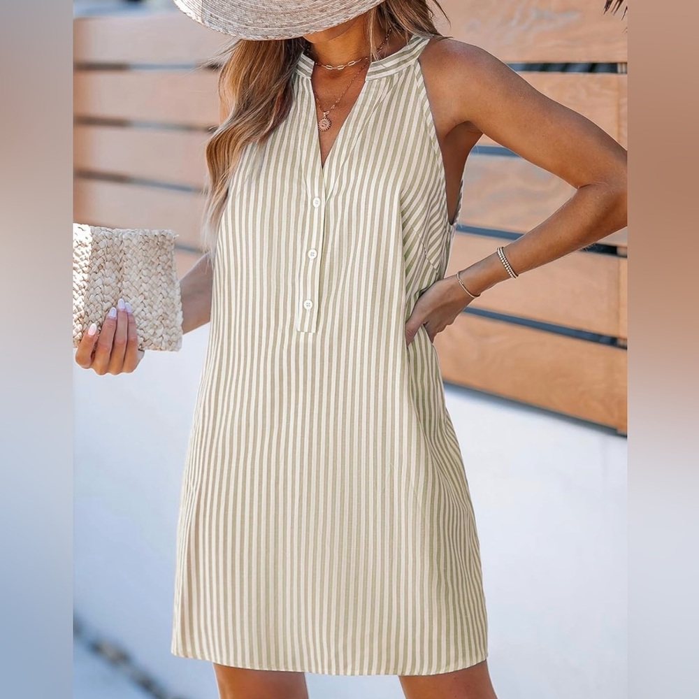CUPSHE Striped Sleeveless Dress